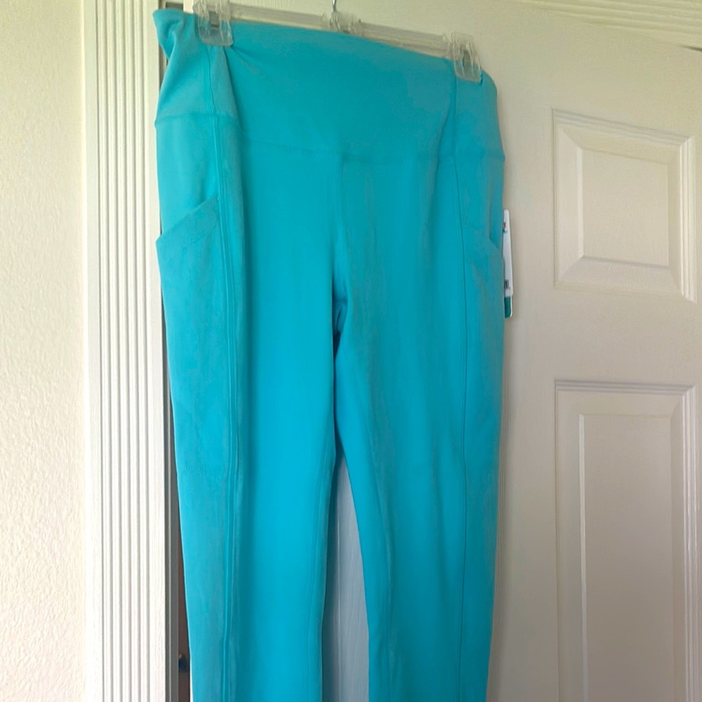 NEW 32 Degrees Turquoise High-Waisted Leggings